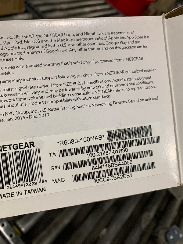 Photo 1 of NETGEAR WiFi Router (R6080) - AC1000 Dual Band Wireless Speed (up to 1000 Mbps) | Up to 1000 sq ft Coverage & 15 Devices | 4 x 10/100 Fast Ethernet Ports