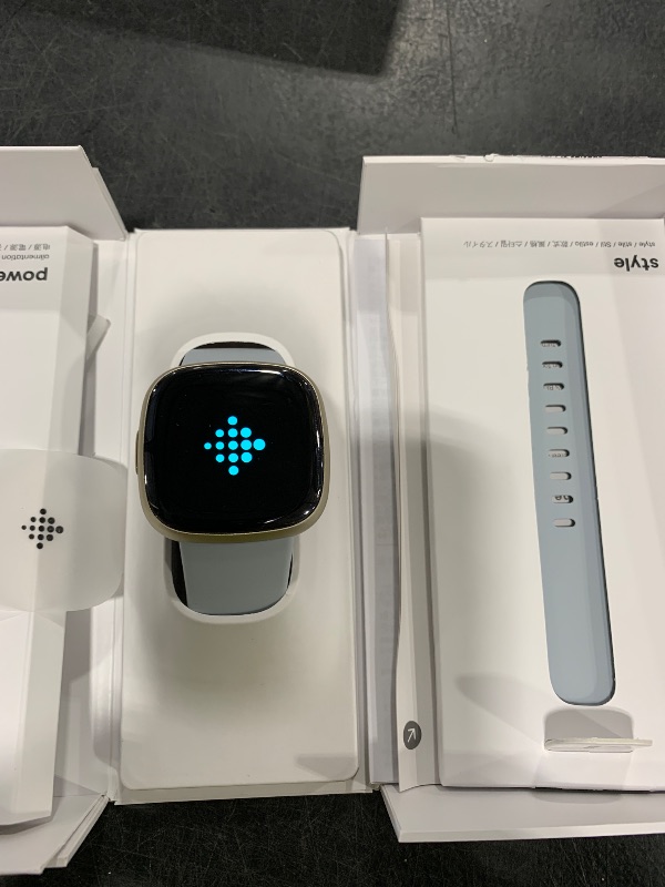 Photo 1 of Fitbit Sense 2 Advanced Health and Fitness Smartwatch with Stress and Sleep Tools - 3-Month Google Health Premium Membership Included - ECG App, SpO2, 24/7 Heart Rate, and GPS - Blue Mist/Pale Gold