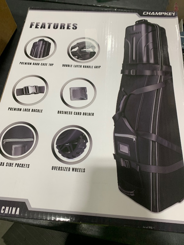 Photo 1 of CHAMPKEY Professional Golf Travel Bags for Airlines with Password Lock - Hard Case Golf Travel Bag with Support Pole and Oversized Wheels

