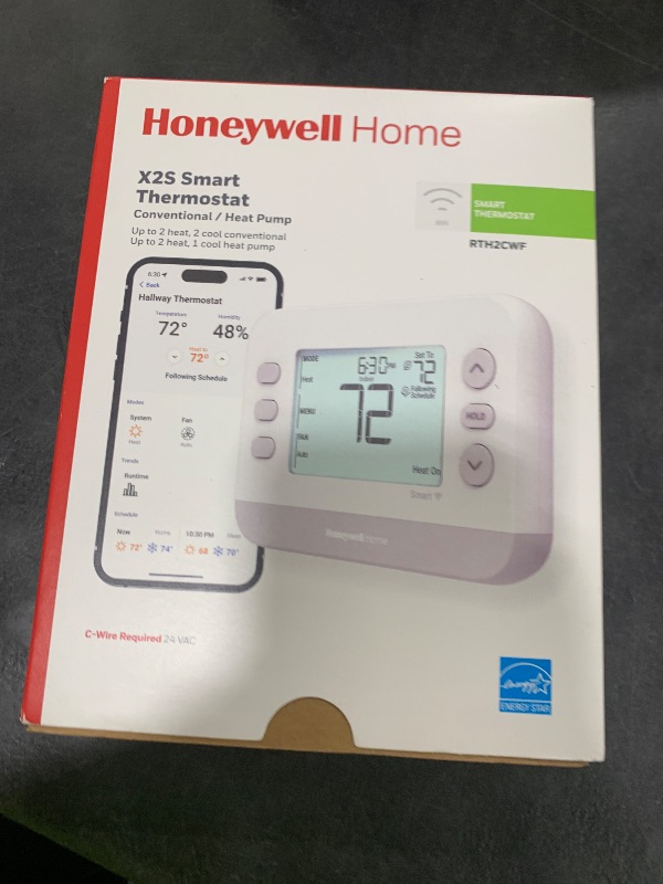 Photo 1 of New! Honeywell Home Smart Thermostat, Conventional/Heat Pump Compatibility, WiFi Thermostat for Home, X2S, Gray