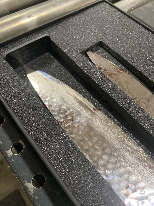 Photo 1 of Shun Premier 3 Piece Starter Set, Includes 8" Chef, 4" Paring & 6.5" Utility Knives, Handcrafted Japanese Knife Set, VG-MAX Core with Damascus Stainless Steel Cladding, Pakkawood Handle