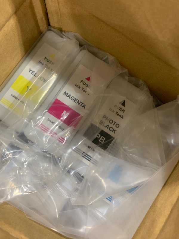 Photo 1 of Remanufactured T693 Ink Cartridges T6931 T6932 T6933 T6934 T6935 Ultra Chrome XD Ink Compatible for SureColor T3000 T3070 T3200 T3270 T5000 T5070 T5200 T5270 T7000 T7070 T7200 Printer (350ml 5-Pack)