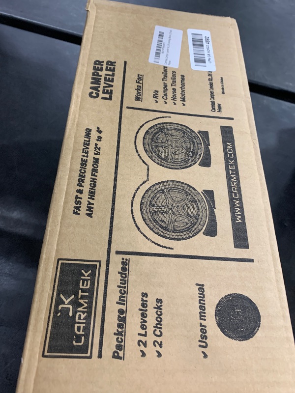 Photo 1 of CARMTEK Camper Leveler 2-Pack Kit | Curved RV Levelers with Trailer Wheel Chocks for Dual Axle Trailers | Faster RV Leveling System Than RV Leveling Blocks | RV Accessories for Travel Trailers
