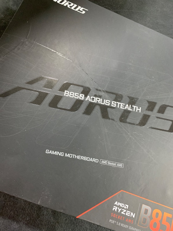 Photo 1 of GIGABYTE B850 AORUS Stealth Reverse-Connect ATX Motherboard, Support AMD Socket AM5 Processors, DDR5, 14+2+2 Power Phase, 4X M.2, PCIe 5.0, USB-C, WIFI7, 5GbE LAN, EZ-Latch, 5-Year Warranty