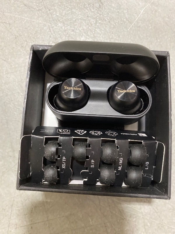 Photo 1 of Technics Reference Class Hi-Fi Wireless Ear Buds, Dolby Atmos with Head Tracking, Adaptive Noise Cancelling, 3 Device Multipoint, 10-Hr Battery, Wireless Charging, Improved Fit, EAH-AZ100-K(Black)