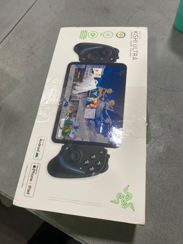 Photo 1 of Razer Kishi Ultra Gaming Controller for Android, iPhone 15 & 16 Series, iPad Mini A17 Pro & 6 (USB C): Pro Controls - Ergonomic Grip - Stream PC, Xbox, PS5 Games on Mobile, Phone, Tablet - Chroma RGB