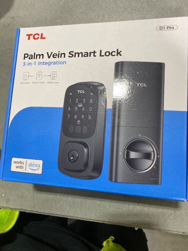 Photo 1 of TCL D1 Pro Palm Vein Smart Lock, Keyless Entry Door Lock, Upgraded Rechargeable Battery, Front Door Smart deadboalt, App Remote Control, Auto-Lock, Waterproof, Works with Alexa