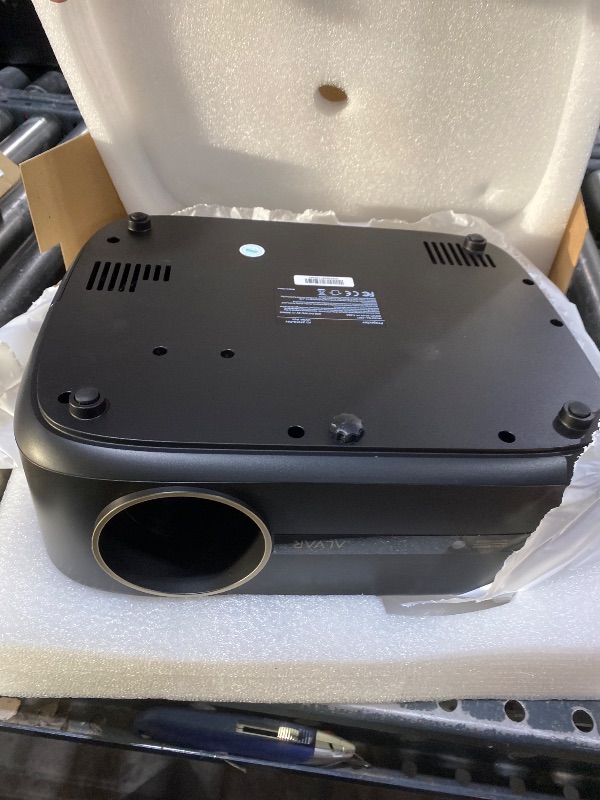 Photo 1 of Alvar Smart Projector 2026 Upgraded, 2500 ANSI, 4K Supported, Built in NetfIix App, DoIby Audio & 50W Speakers, Auto Focus, WiFi 6, Bluetooth 5.3, Home Theater & Outdoor Movie Projector, Black