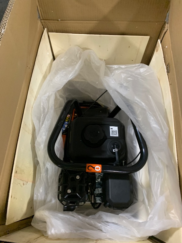 Photo 1 of VEVOR Plate Compactor, 6.5 HP 196CC Gas Engine, 5700 VPM Vibrating Ground Rammer, 4047 lbs Compaction Force, 21 x 16 in Plate, Walk Behind Compactor for Paver Landscaping, Asphalt, Foundation, Soil
