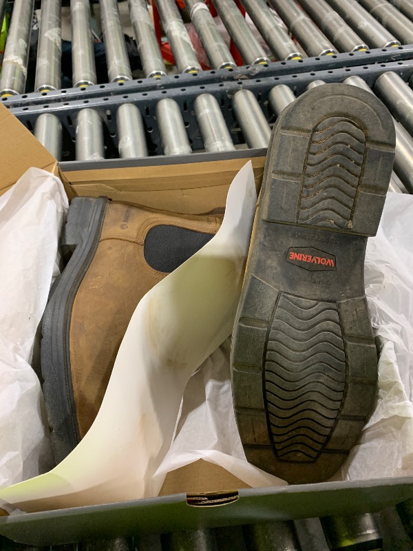 Photo 1 of Wolverine Men's Rancher Level Chelsea Slip-on Steel-toe Work Boot Construction Boot, Sudan Brown, 13 X-Wide
