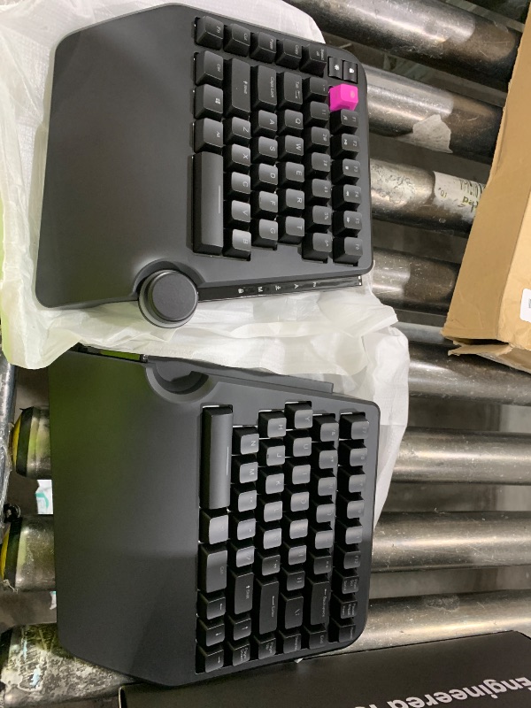 Photo 1 of Cloud Nine ErgoTKL Ergonomic Tenkeyless Mechanical Keyboard for PC – Kailh Brown – TKL RGB Backlit Ergo Split Key Board