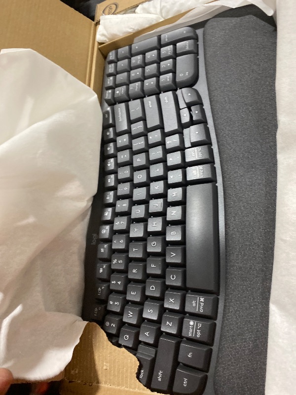 Photo 1 of Logitech Wave Keys MK670 Combo, Wireless Ergonomic Keyboard with Signature M550 L Wireless Mouse, Comfortable Natural Typing, Bluetooth, Logi Bolt, for Multi-OS, Windows/Mac - Graphite