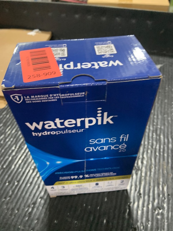 Photo 1 of Waterpik Cordless Advanced 2.0 Water Flosser For Teeth, Gums, Braces, Dental Care With Travel Bag and 4 Tips, ADA Accepted, Rechargeable, Portable, and Waterproof, White WP-580, Packaging May Vary