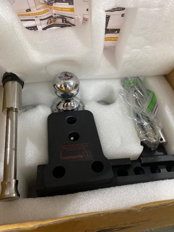 Photo 1 of Geteen Trailer Hitches, Adjustable Trailer Hitch Ball Mount - Fits 2" Receiver, Tri-Ball (1-7/8" x 2" x 2-5/16"), 5" Drop, 10,000 GTW - GT20053B
