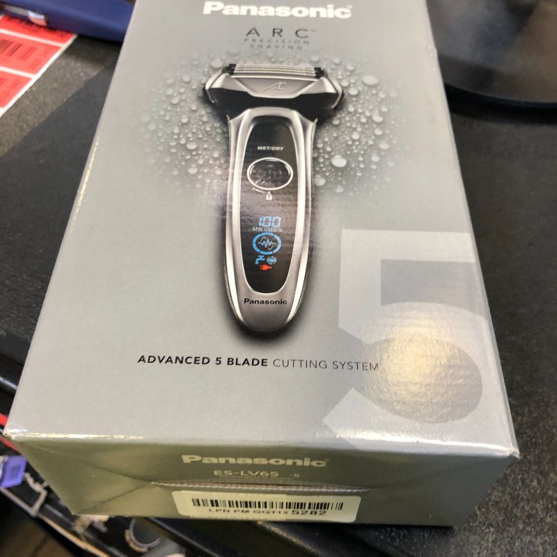Photo 1 of Panasonic ARC5 Electric Razor for Men with Pop-Up Trimmer, Wet/Dry 5-Blade Electric Shaver with Intelligent Shave Sensor and Multi-Flex Pivoting Head, ES-LV65-S (Silver)