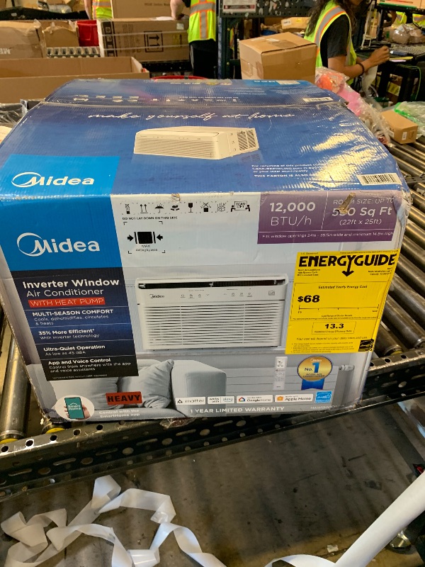 Photo 1 of Midea Inverter Window Air Conditioner with Heat – Quiet Window AC Unit and Heat Combo with Dehumidifier – Cools up to 550 Sq. Ft. – Energy Star Rated, Smart Control, Remote, 12,000 BTU
