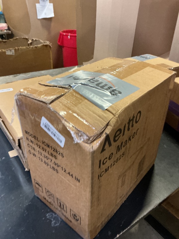 Photo 1 of Aeitto Ice Maker Countertop 26lbs/24H, Ice Machine 8 Ice Cubes Ready in 6 Mins, 2 Sizes of Bullet Ice Portable Ice Makers with Basket & Scoop, Auto Self-Cleaning for Home/Kitchen/Office Stainless