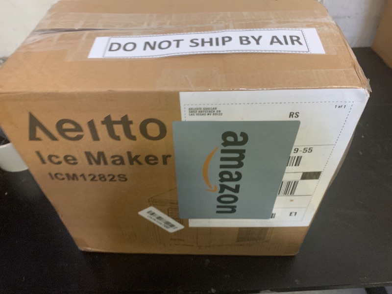 Photo 1 of Aeitto Ice Maker Countertop 26lbs/24H, Ice Machine 8 Ice Cubes Ready in 6 Mins, 2 Sizes of Bullet Ice Portable Ice Makers with Basket & Scoop, Auto Self-Cleaning for Home/Kitchen/Office Stainless
