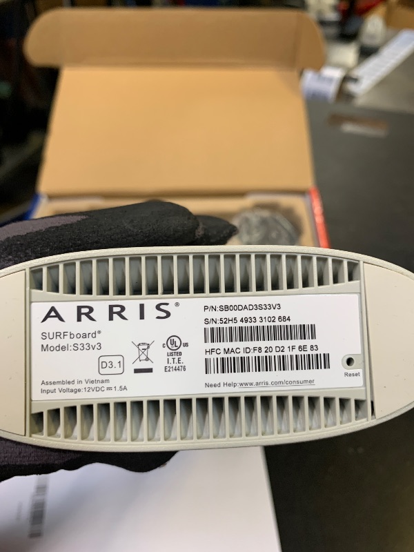 Photo 1 of Arris Surfboard S33 DOCSIS 3.1 Multi?Gig Cable Modem | 2.5Gbps + 1Gbps Ethernet Ports | Works with Xfinity, Cox, Spectrum | for Cable Internet Plans up to 2.5Gbps | Modem Only, Router Required