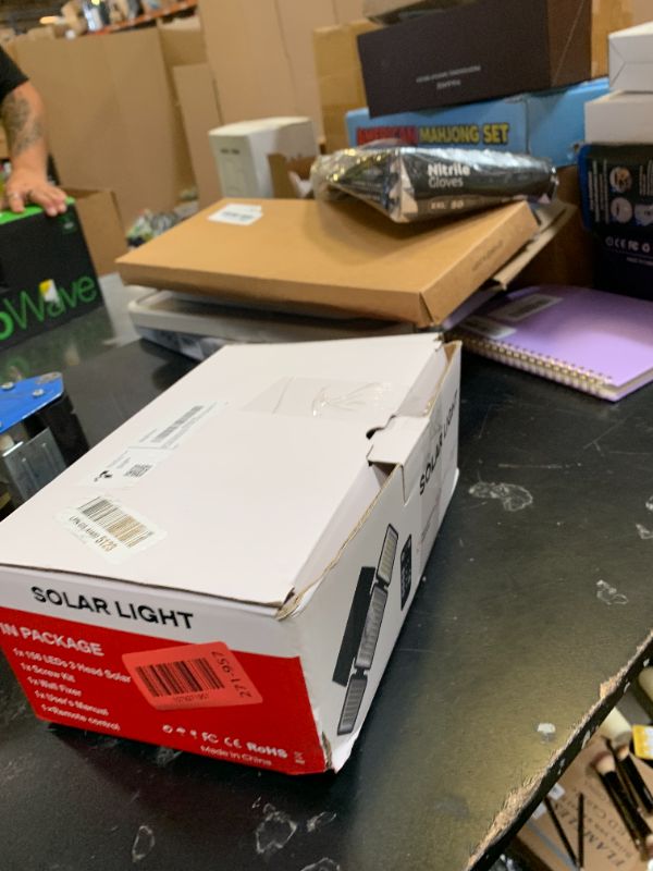 Photo 1 of daphino 2500LM Solar Lights Outdoor with Motion Sensor,3 Head 270° Wide Angle Street Area Lights,IP65 Waterproof Security Lighting with 3 Modes(Remote,2 Pcs)