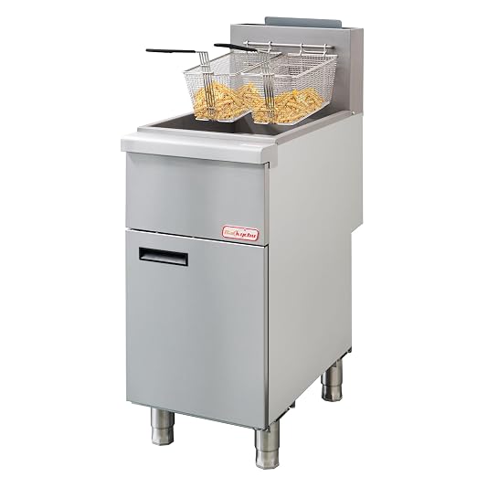 Photo 1 of Commercial Deep Fryer -3-Burner Liquid Propane Fryer CSA, 35-40 lbs Capacity, 90,000 BTU/h Adjustable Thermostat 200°F-400°F, Stainless Steel Gas Liquid Propane Deep Fryer for Restaurants