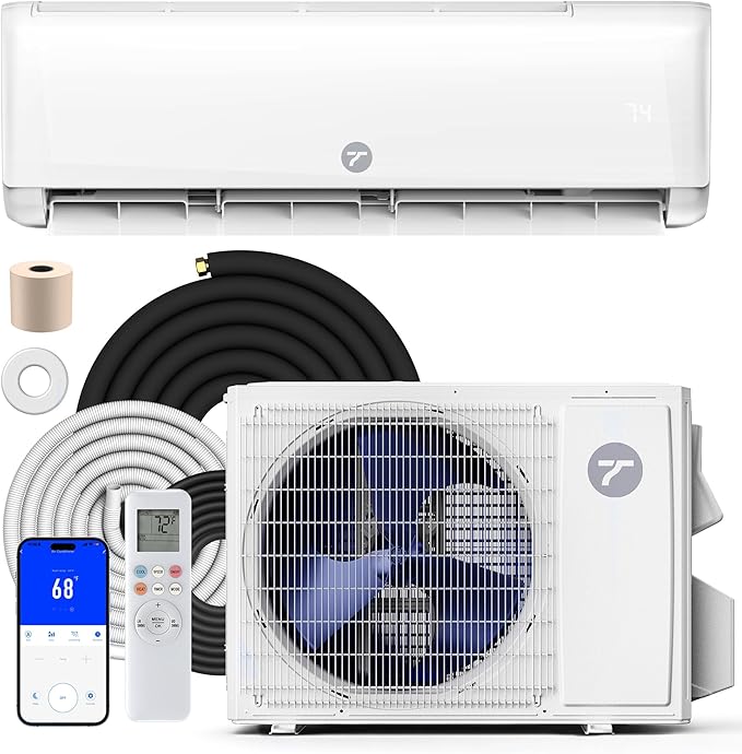Photo 1 of 9000 BTU Mini Split Air Conditioner, 115V 22 SEER2 AC & Heat Pump
Quiet ductless system for up to 450 Sq.Ft. Features R32 refrigerant, WiFi smart control & complete installation kit.