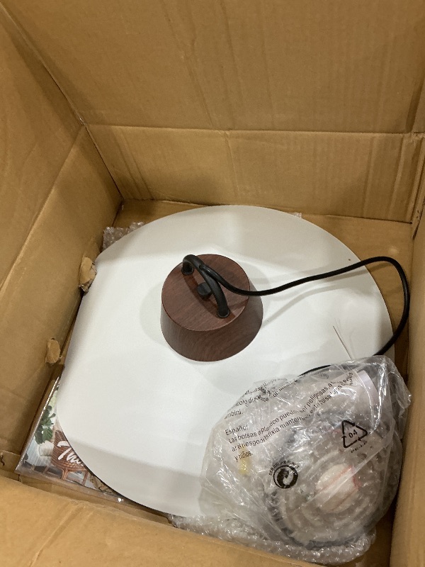 Photo 1 of BOKT Led Industrial Pendant Light White Pendant Lights Kitchen Island Modern Hanging Lamps Light Fixture with 15.7" White Lampshade for Dining Room Bedroom Bathroom