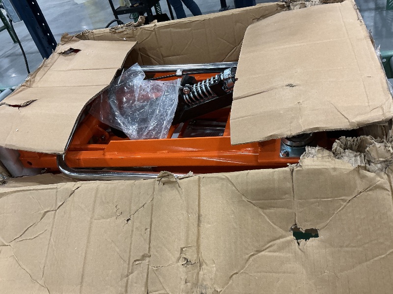 Photo 1 of VEVOR Hydraulic Lift Table Cart, Orange, 330 lbs Capacity, 50-Inch Height