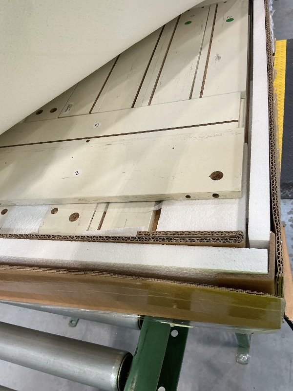 Photo 1 of **INCOMPLETE, BOX 2 OF 2 ONLY** VASAGLE Mobile Kitchen Island with Trash Can Storage, Drop Leaf