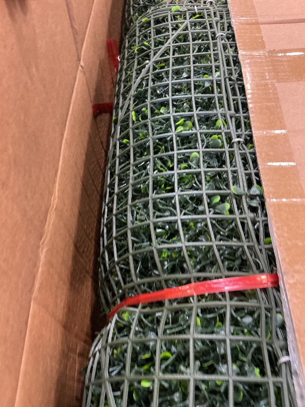 View 2 of Yangrass Artificial Boxwood Greenery Wall Roll, 72" x 144" (72 sqft)