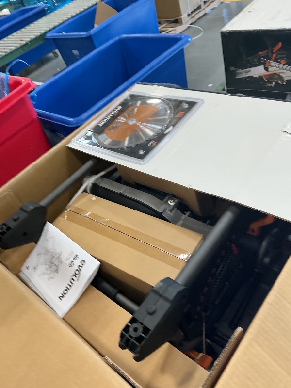 Photo 1 of Evolution R10TS 10" Jobsite Table Saw | Zero-Clearance Throat Plate | Dado Plate Included | 15A Motor | 26” Rip | 3-3/8” Cut | 0-45° Bevel | Precision Fence | Heavy Duty Portable Woodworking Saw