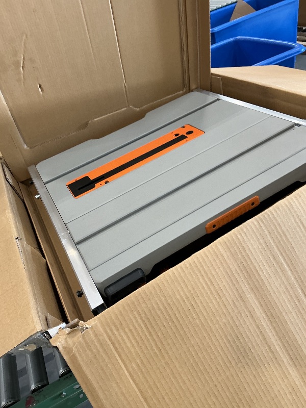 Photo 1 of Evolution R10TS 10" Jobsite Table Saw | Zero-Clearance Throat Plate | Dado Plate Included | 15A Motor | 26” Rip | 3-3/8” Cut | 0-45° Bevel | Precision Fence | Heavy Duty Portable Woodworking Saw