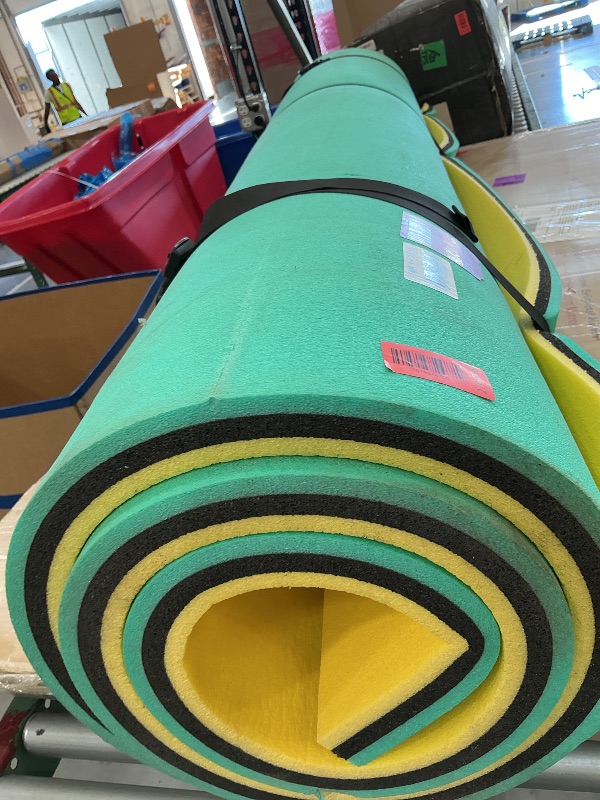 Photo 1 of Fun Float Floating Mat, 9x6 ft, 1.38-Inch Thick, 3-Layer Tear-Resistant Foam Aqua Pad, Oversized Swimming Island for Lake and Pool Family Party, with Mooring Device
