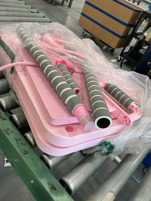 Photo 1 of JANUA Pilates Board - Pilates Reformer Set, Multi-Purpose Foldable Pilates Reformer Board for Home, 5 in 1 Pilates Sliding Board (Pink Set)