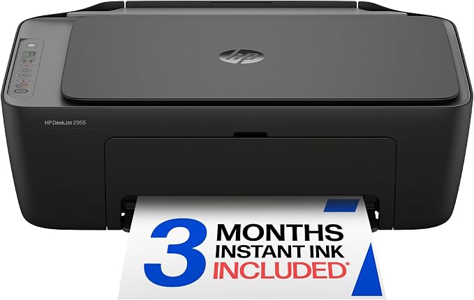 Photo 1 of HP DeskJet 2955 Wireless All-in-One Color Inkjet Printer, Scanner, Copier, Best-for-Home, 3 Month Trial of Instant Ink Included, AI-Capable (A24HJA)