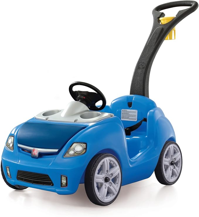 Photo 1 of Step2 Whisper Ride II Kids Push Car, Ride-On Car with Seat Belt and Horn, Quick Fold Handle, Stroller Alternative, Toddlers and Preschoolers Ages 18+ Months, Blue