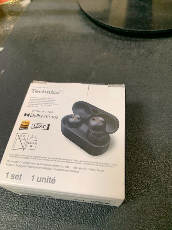 Photo 1 of Technics Reference Class Hi-Fi Wireless Ear Buds, Dolby Atmos with Head Tracking, Adaptive Noise Cancelling, 3 Device Multipoint, 10-Hr Battery, Wireless Charging, Improved Fit, EAH-AZ100-K(Black)