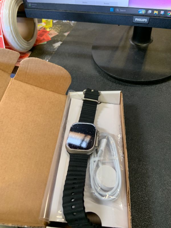 Photo 1 of Apple Watch Ultra [GPS + Cellular 49mm] Smart Watch w/Rugged Titanium Case & Midnight Ocean Band. Fitness Tracker, Precision GPS, Action Button, Extra-Long Battery Life, Brighter Retina Display