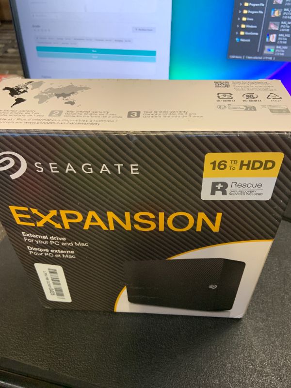 Photo 1 of Seagate Expansion Desktop, 16TB, External Hard Drive, USB 3.0 (STKP16000402)
