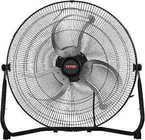 Photo 1 of VEVOR 2 PCS Floor Fans, 3 Speeds High Velocity Heavy Duty 20 Inch Industrial Fan, 4800 CFM 360° Adjustable Tilt 21.33 ft/sec Airflow Large Metal Fan, for Gym, Home, Garage, Commercial Shop & Bedroom
