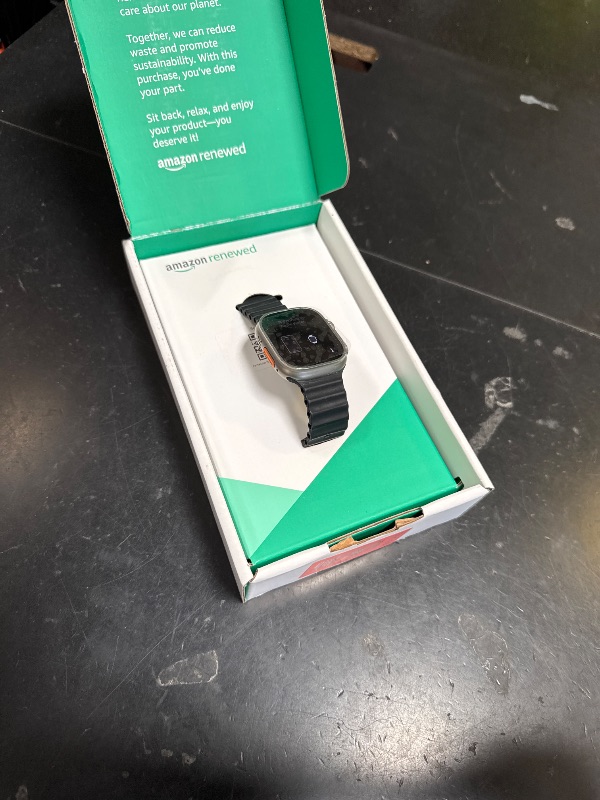 Photo 1 of Apple Watch Ultra [GPS + Cellular 49mm] Titanium Case with Midnight Ocean Band, One Size (Renewed Premium)