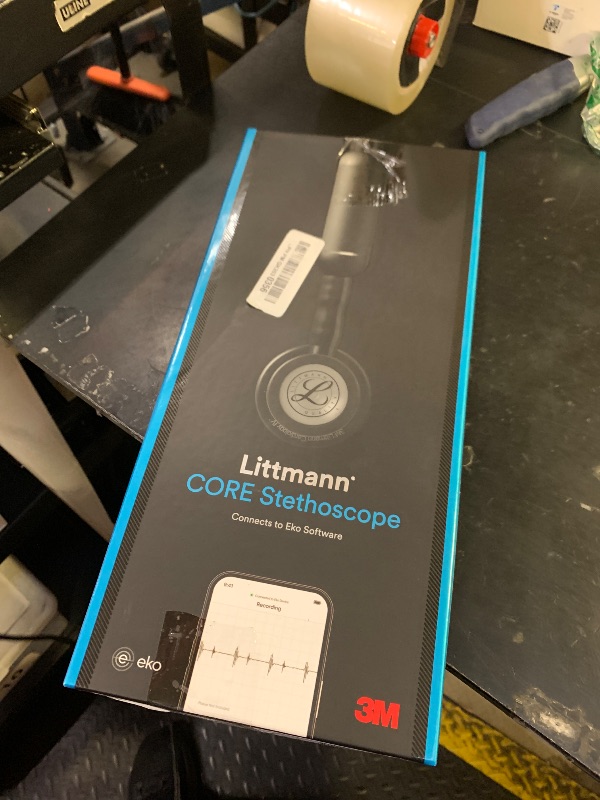 Photo 1 of 3M Littmann CORE Digital Stethoscope, Our Most Advanced Stethoscope Yet, Up To 40x Amplification, Active Noise Cancellation, In-App Sound Wave Visualization, Black-Finish Chestpiece, 8480
