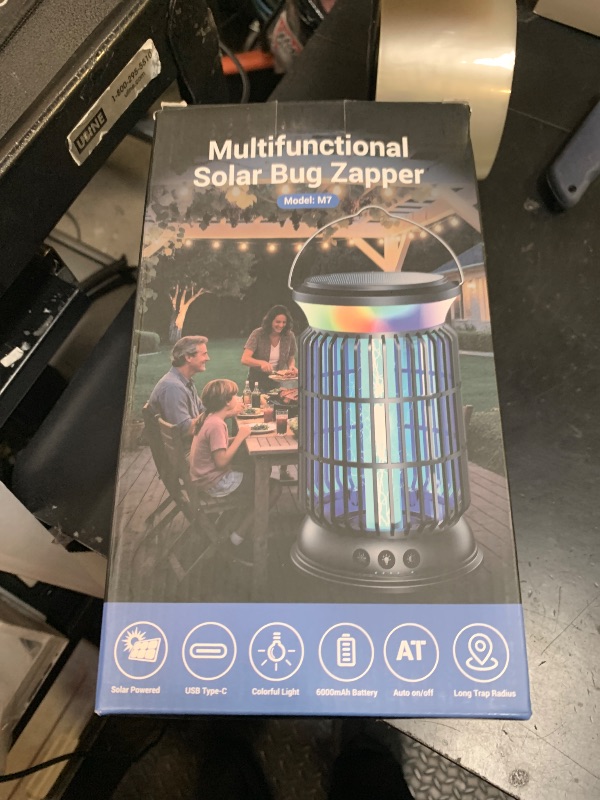 Photo 1 of Solar Bug Zapper Outdoor – Powerful Electric Bug Zapper with 4-in-1 Modes, Cordless & Rechargeable Insect Zapper, IP66 Waterproof Mosquito Zapper for Camping & Indoor Use
