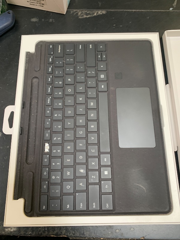 Photo 1 of Microsoft Surface Pro Keyboard with Pen Storage, Compatible with Copilot+ (11th Edition), Surface 9 and 8, Alcantara Material, Black