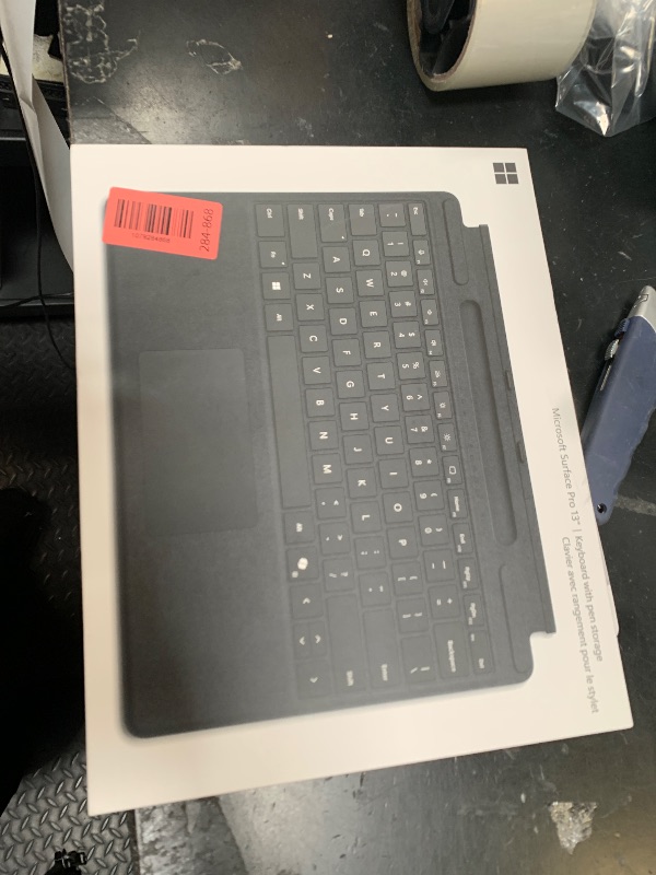 Photo 1 of Microsoft Surface Pro Keyboard with Pen Storage, Compatible with Copilot+ (11th Edition), Surface 9 and 8, Alcantara Material, Black