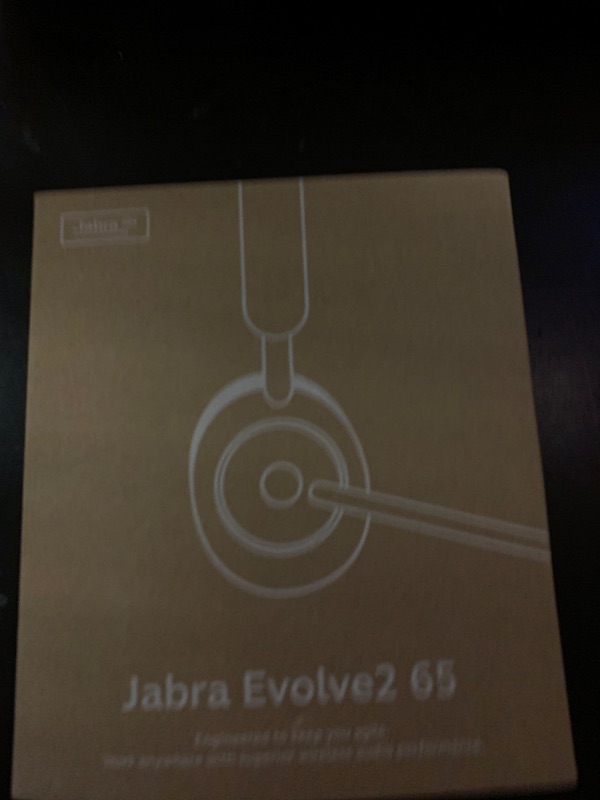Photo 1 of Jabra Evolve2 65 Bluetooth Wireless Headset with Mic for Calls and Music, Dual-Ear Headphones with USB-C Adapter, Up to 37 Hours Battery, Noise-Cancelling, Works with Microsoft Teams, Black (189)