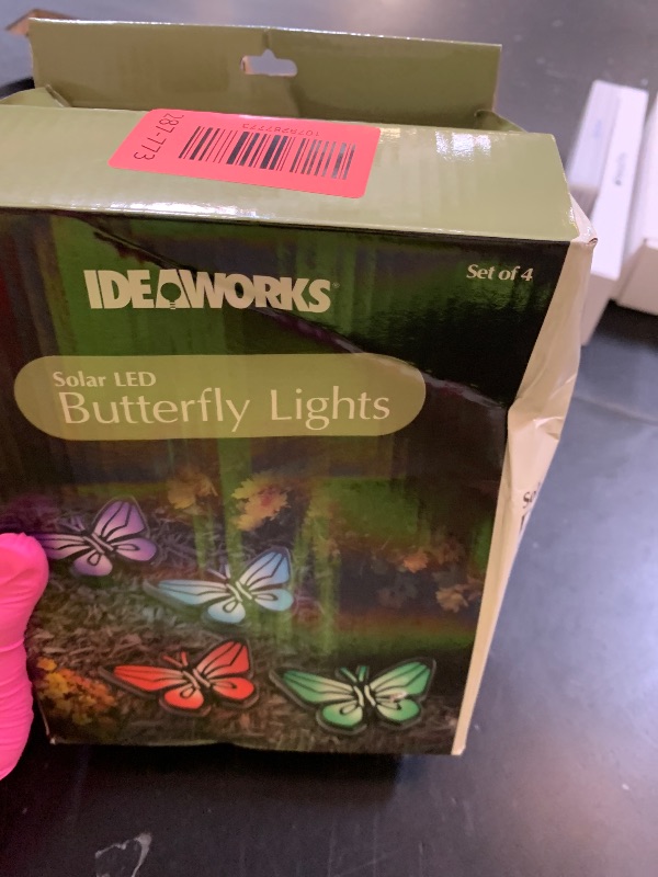 Photo 1 of IdeaWorks Butterfly Lights-Sets of 4-Solar Powered-Automatically Turns On at Dusk & Off at Dawn-Space Each Light up to 32”-Easy Installation, Multicolor