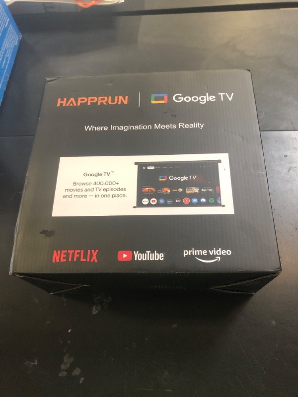 Photo 1 of HAPPRUN Native 1080P Projector, Bluetooth Home Theater Movie Projector with Built-in Speaker, Compatible with Smartphone, HDMI, Fire Stick, PS5, Indoor & Outdoor Use -With Google TV System
