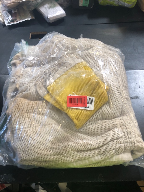 Photo 1 of QHZHANG 3-Layer Ventilated Sting-Proof Beekeeping Suit, One-Piece Bee Suit with 2 Detachable Ventilated Hoods & Goatskin Gloves, Unisex Beekeeper Gear for Apiary & Backyard, Size XL (Fits 5'11"-6'3")