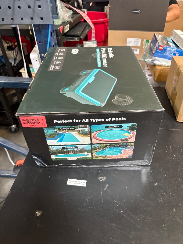 Photo 1 of Pool Skimmer Robot,Over-Ground Robotic Pool Cleaner,Solar Powered Pool Vacuum,24H/7D Continuous Cleaning, 180-um, 3L Basket,APP Support